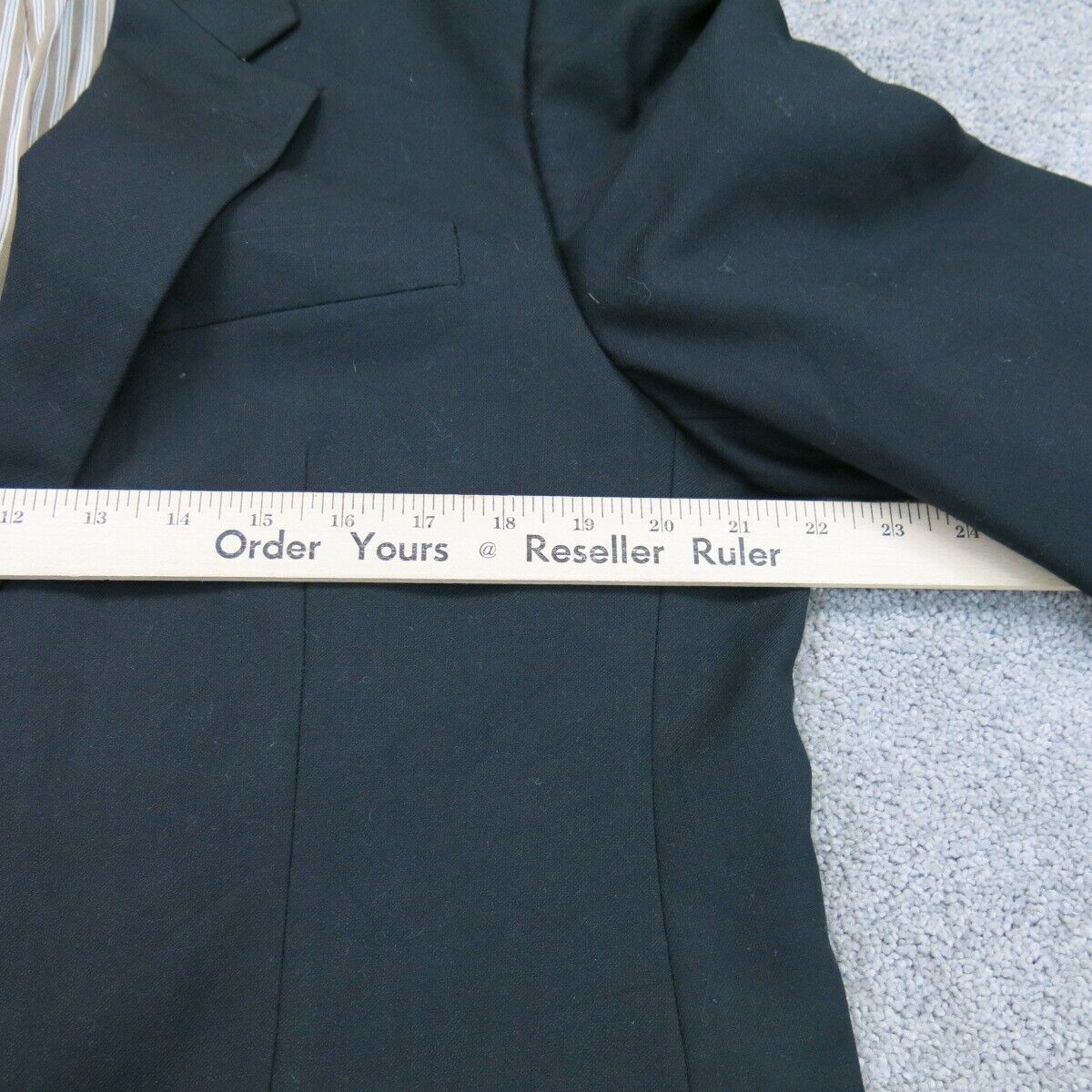 Ralph Lauren Mens Blazer Coat Single Breasted Long Sleeve Pocket Black SZ 42R