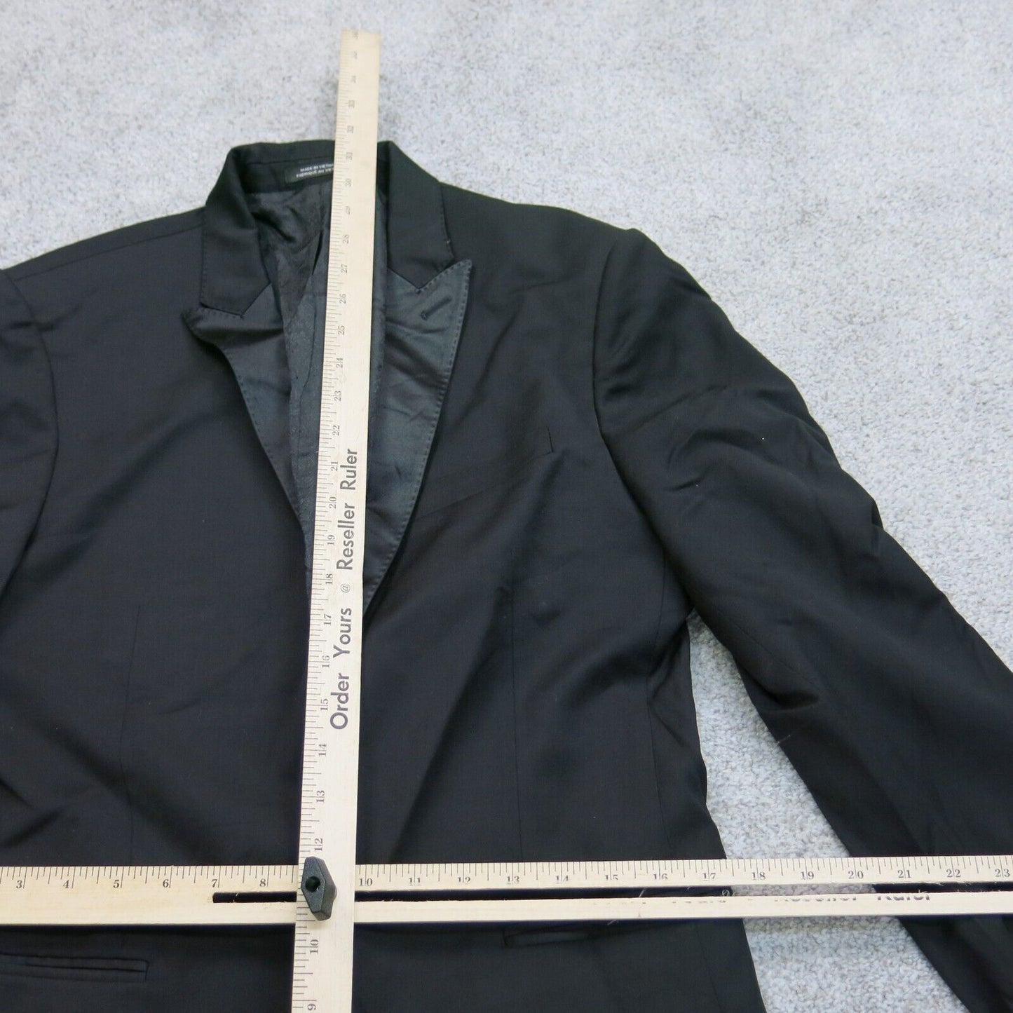 Express Mens Blazer Coat Single Breasted Long Sleeves Pockets Black Size 36R