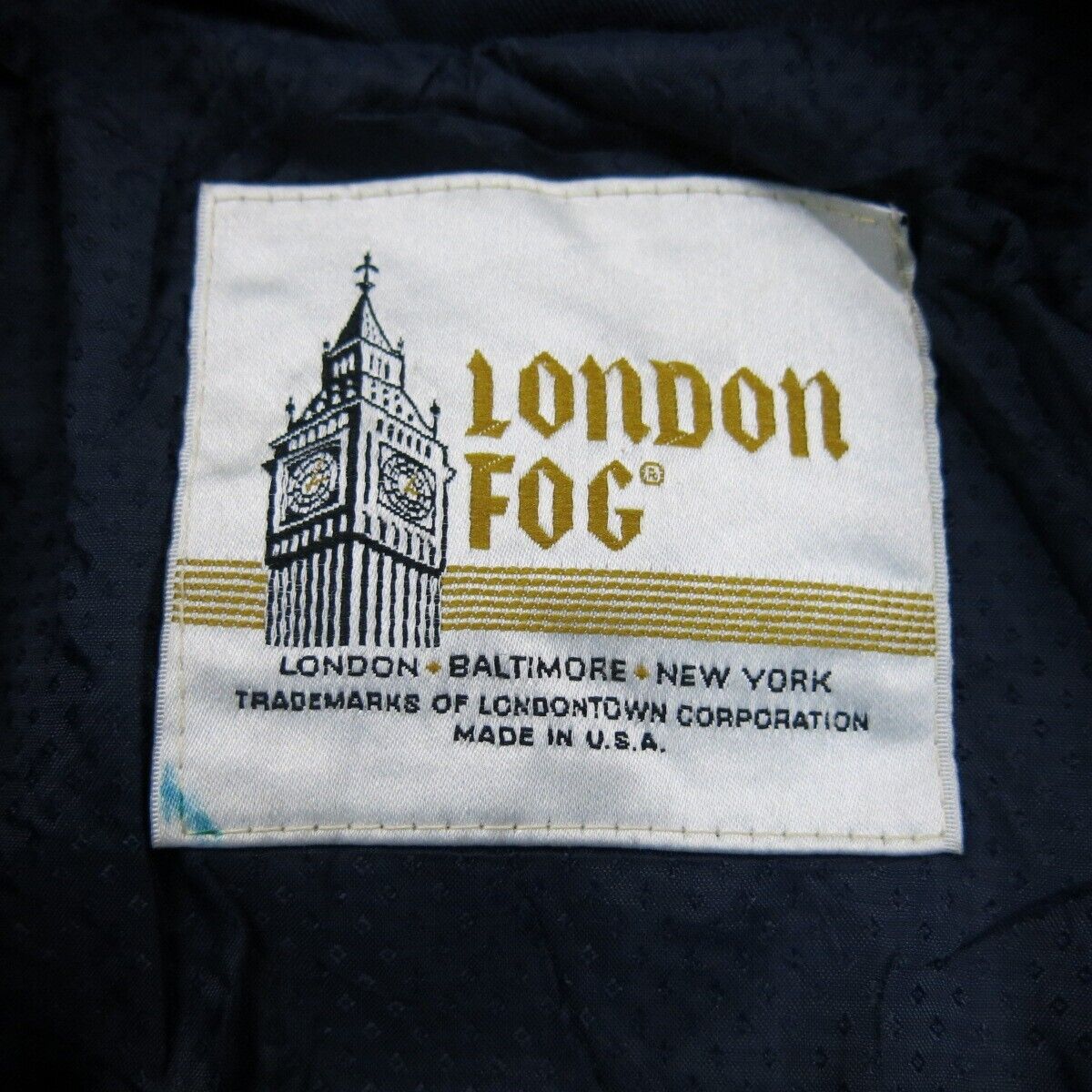 London Fog Womens Trench Coat Single Breasted Long Sleeves Back Slit Blue SZ 14
