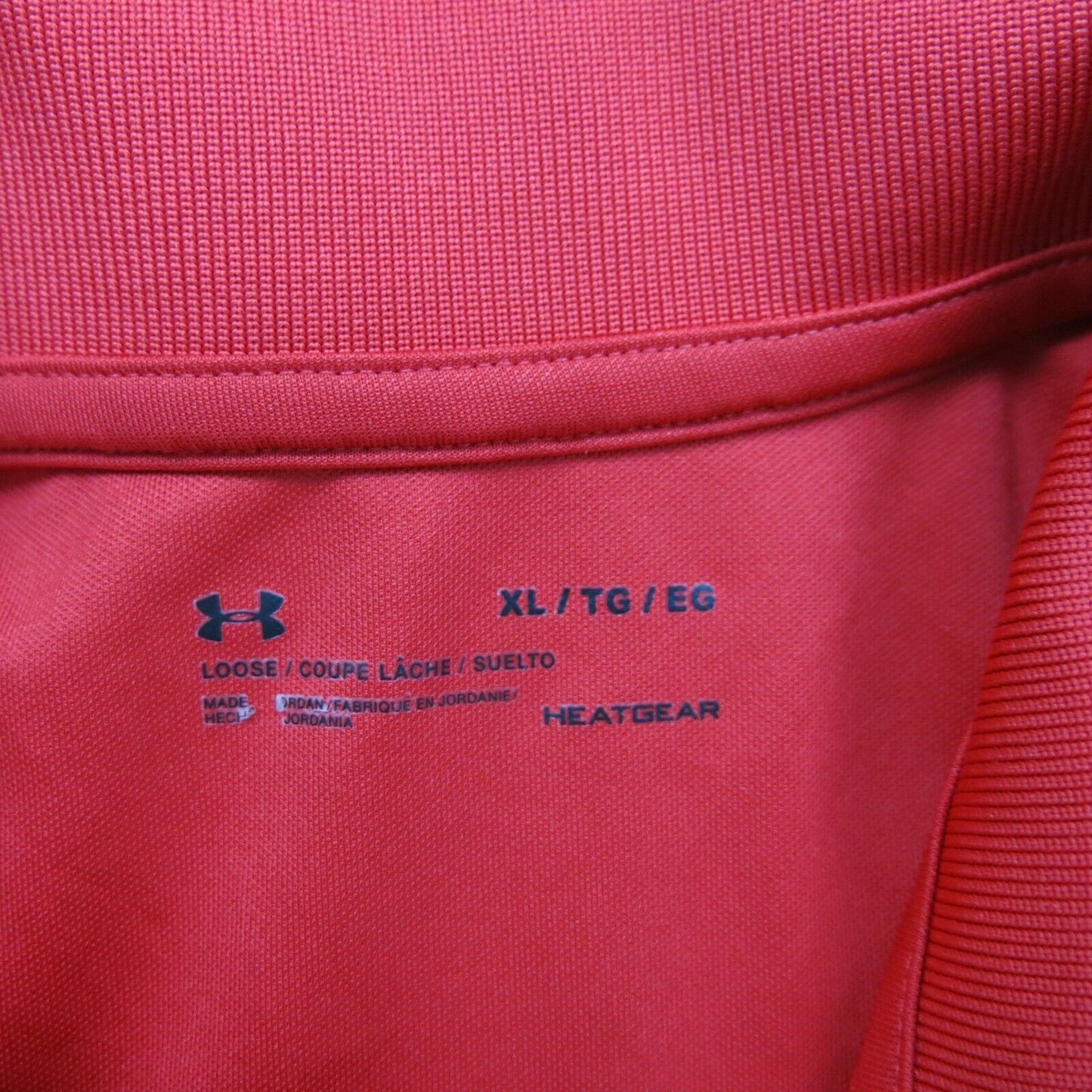 Under Armour Mens Polo Shirt Short Sleeves DHYS Logo Heatgear Red Size X Large