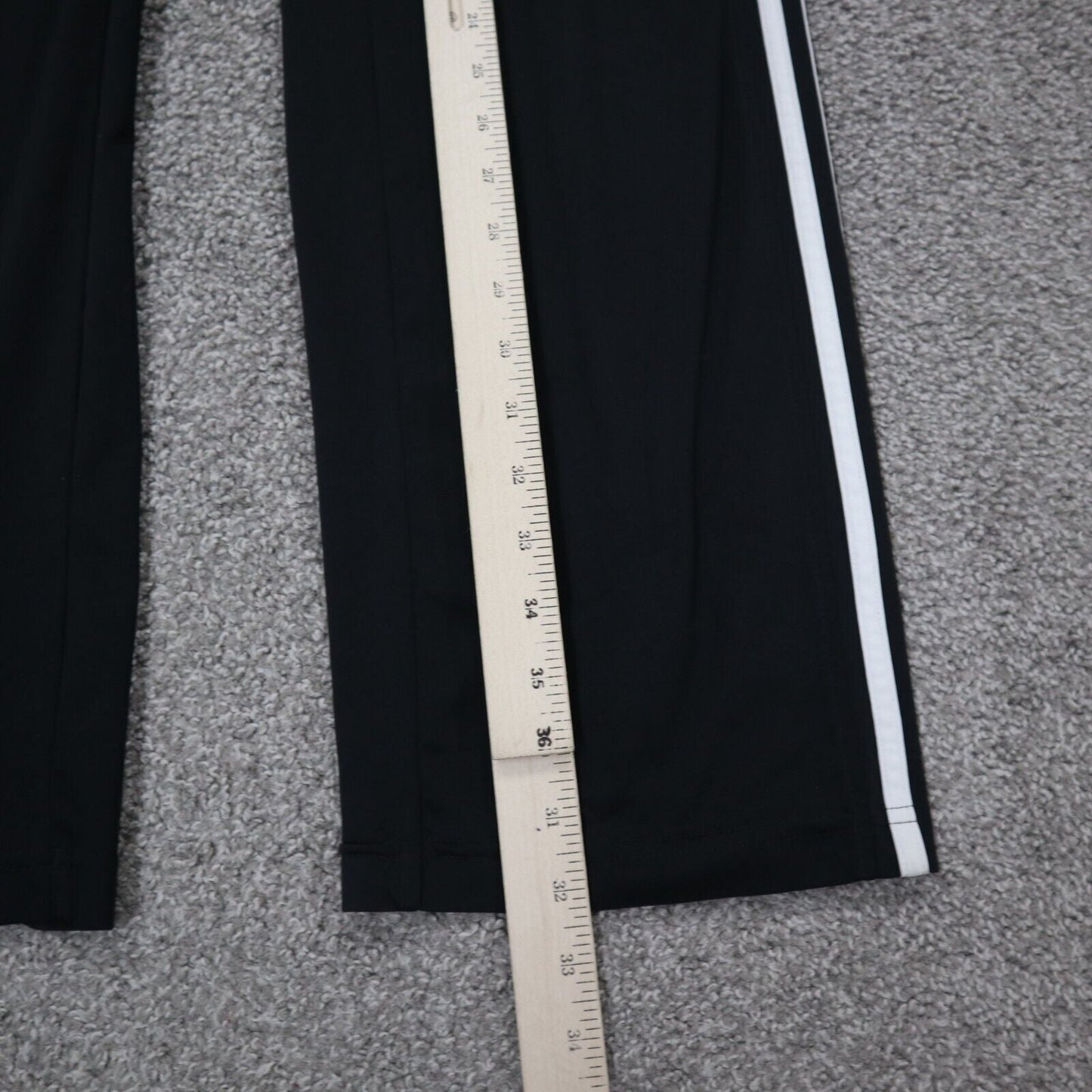 Adidas Mens Track Pant Elastic Waist Stretch Training 3 Striped Black Size XL