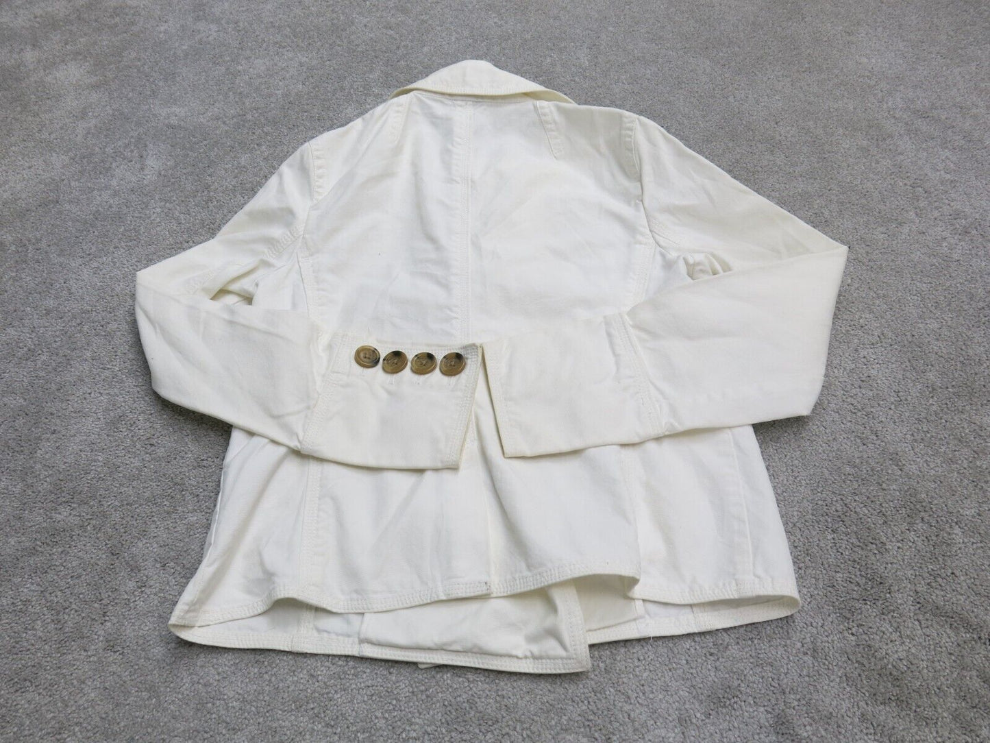 Gap Mens Pea Coat Double Breasted Long Sleeve Pockets Ivory Size Medium