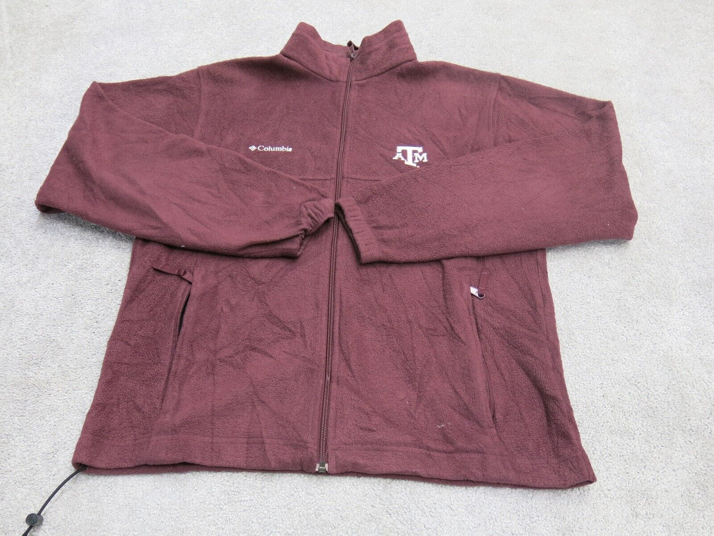 Columbia Sportwear Mens Full Zip Up Jacket Mock Neck Long Sleeves Maroon Size M