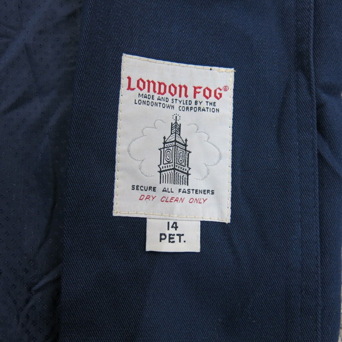 London Fog Womens Trench Coat Single Breasted Long Sleeves Back Slit Blue SZ 14