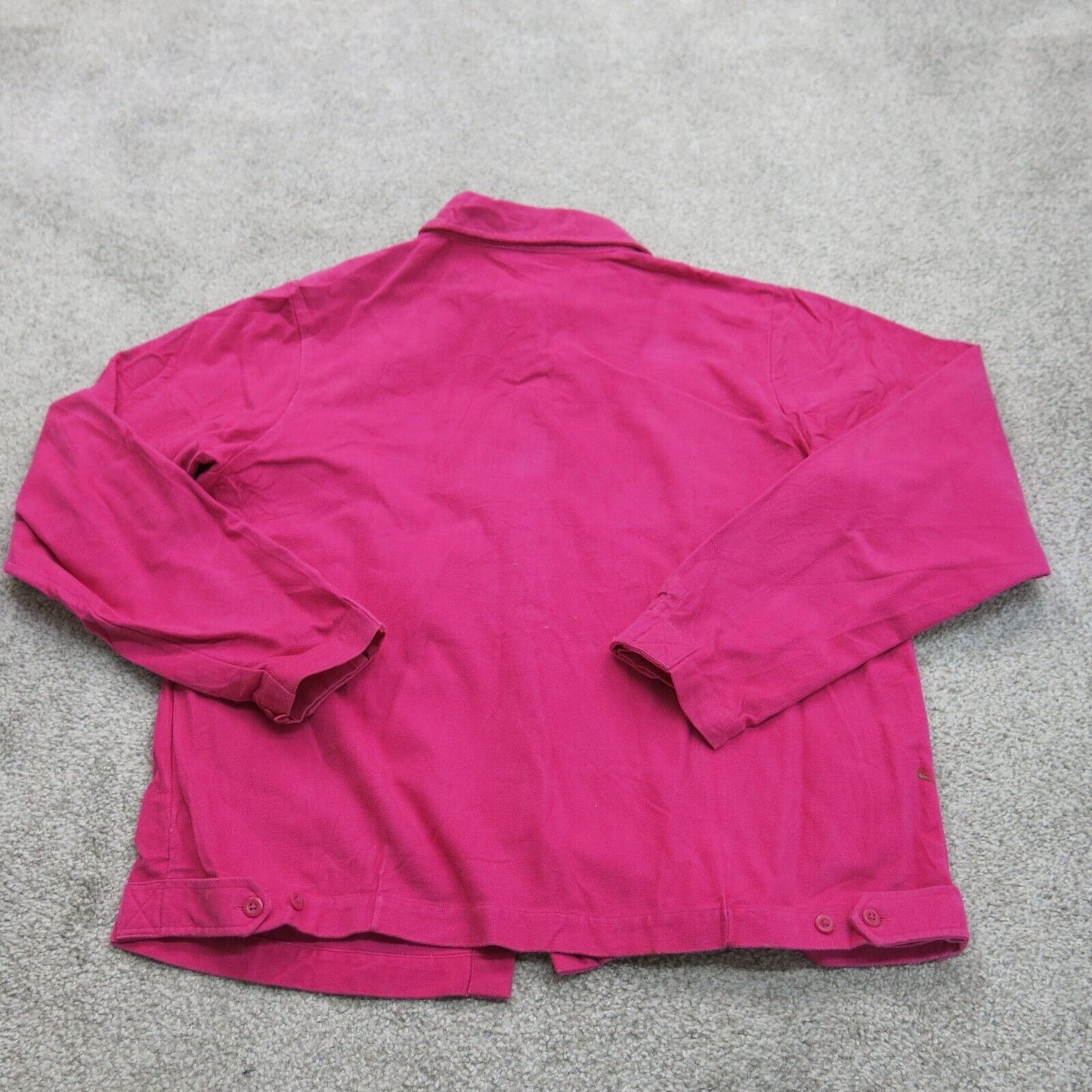 Lands Ends Womens Button Up Shirt Top Long Sleeves Collared Neck Pink Size 10-12