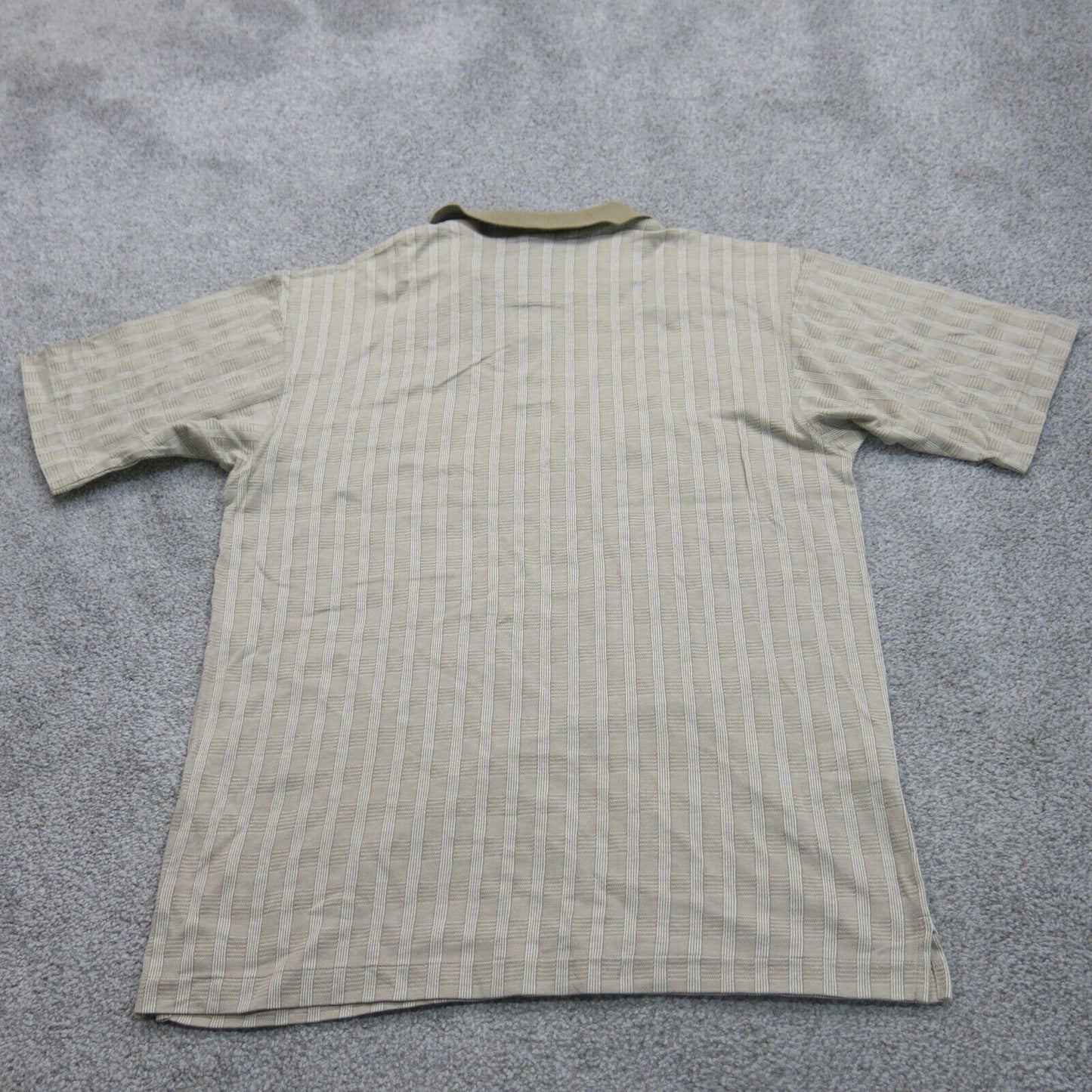 Nike Mens Polo Shirt Short Sleeves Side Slit Front Button Beige Size Small