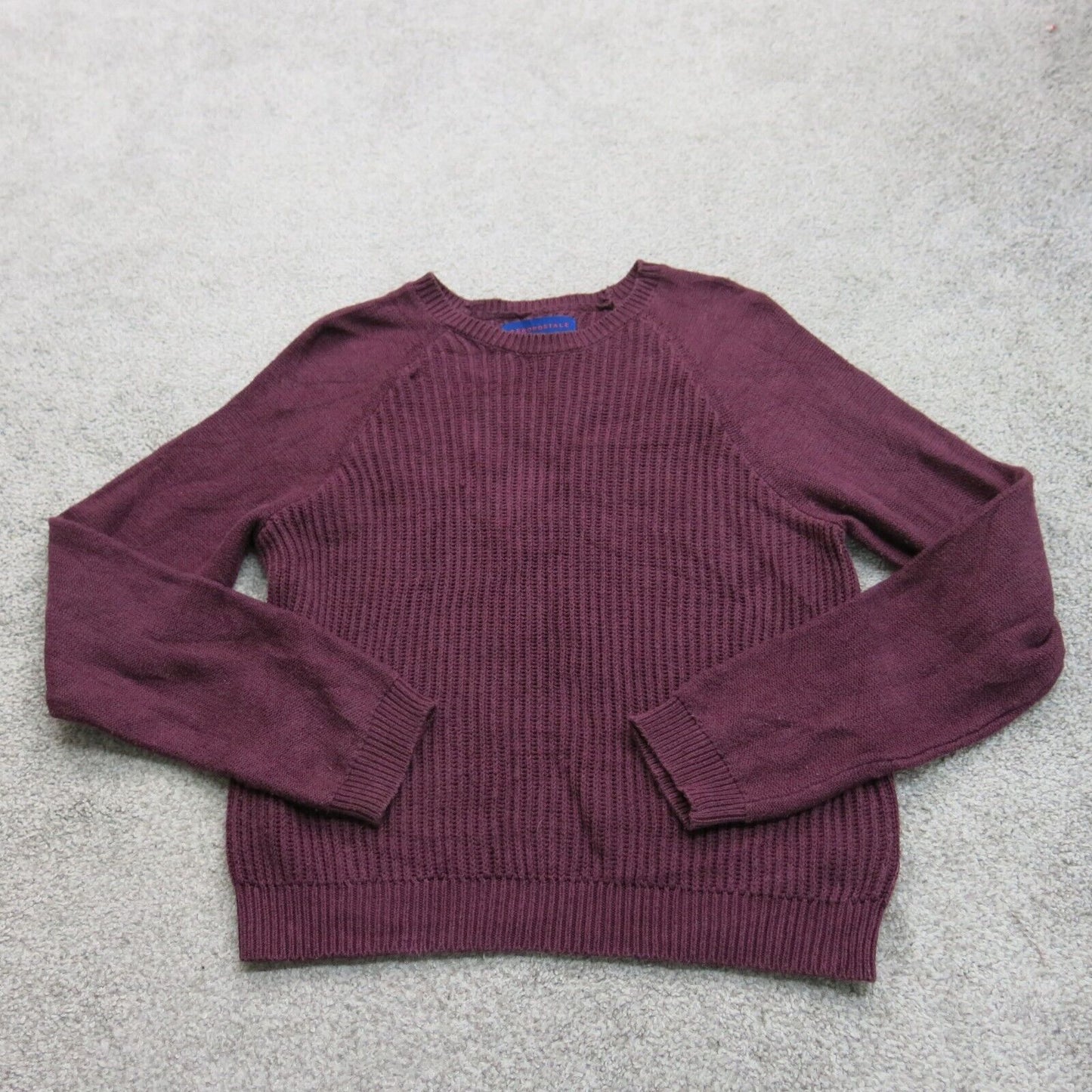 Aeropostale Womens Knitted Sweater Long Sleeve Round Neck Maroon Size Large