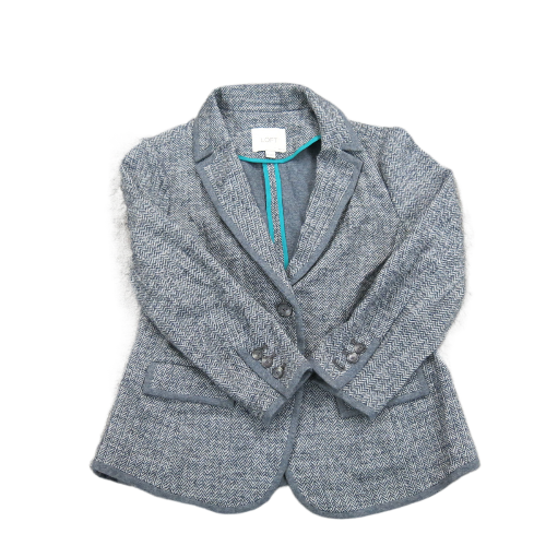 Ann Taylor Womens Blazer Coat Jackets Long Sleeves Front 2 Button Gray Size MP