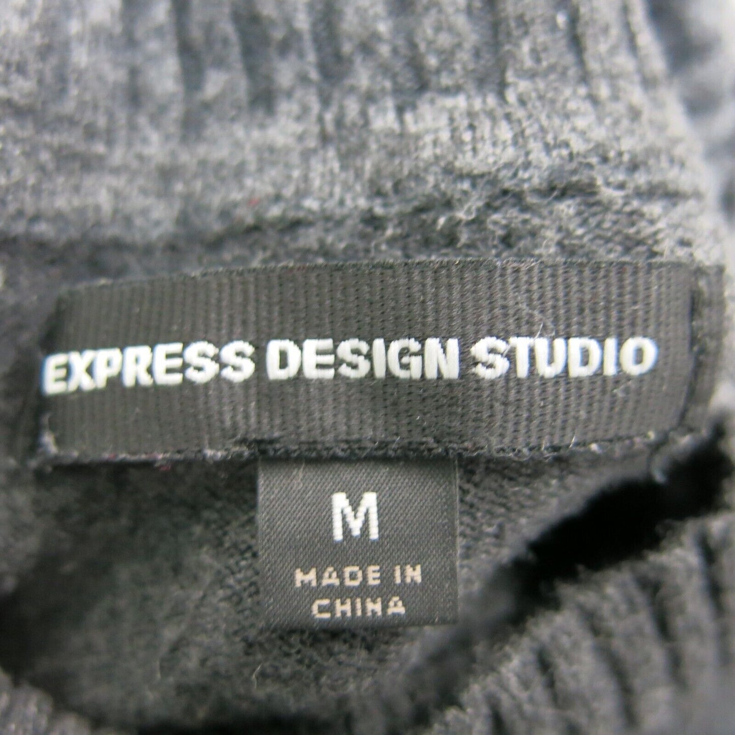 Express Womens Pullover Knitted Sweater High Neck Long Sleeve Black Size Medium