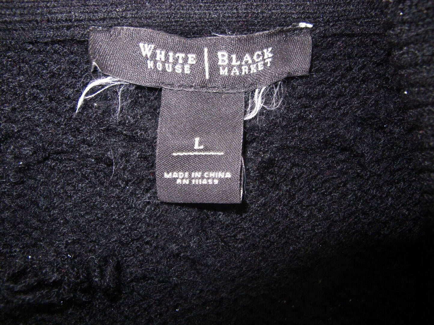 White House Black Market Womens Cardigan Sweater Long Sleeves Black Size Large