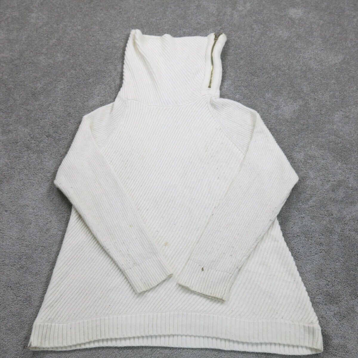 Talbots Womens Pullover Sweater Knitted Turtleneck Long Sleeves White SZ X Large