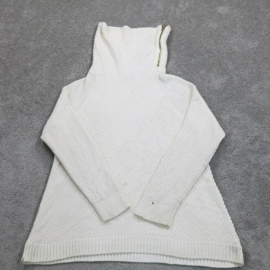 Talbots Womens Pullover Sweater Knitted Turtleneck Long Sleeves White SZ X Large
