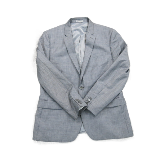 Express Mens Blazer Coat Single Breasted Long Sleeves Pockets Gray SZ 44 Regular