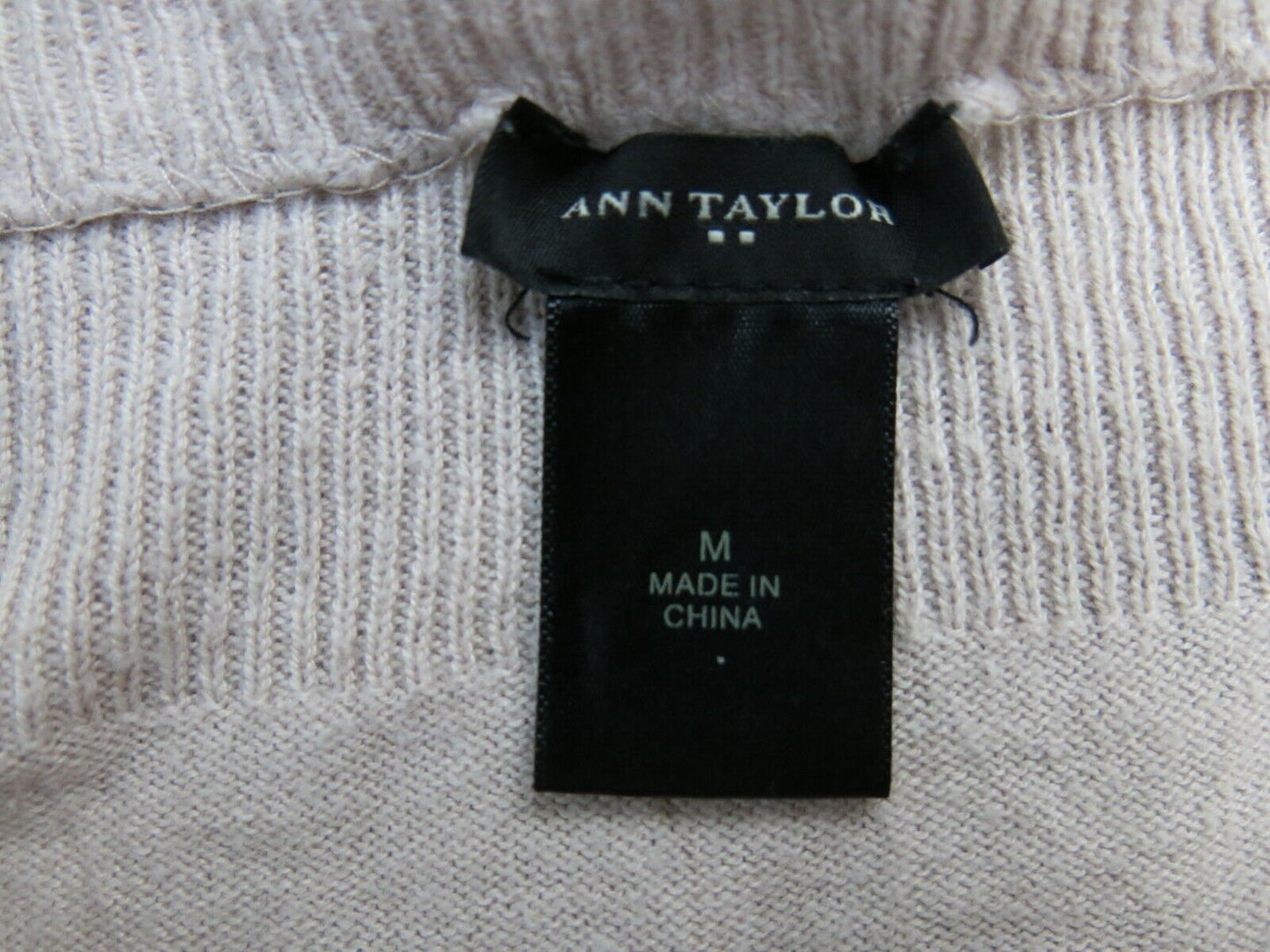 Ann Taylor Womens Pullover Knitted Sweater Long Sleeve Boat Neck Light Pink SZ M