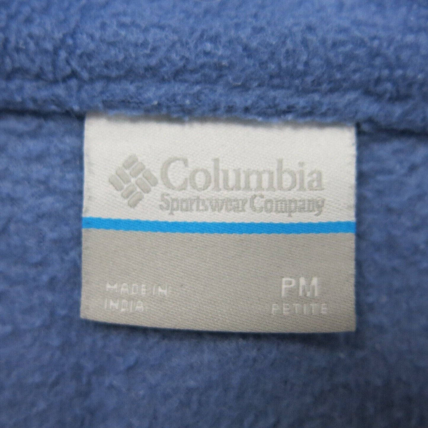 Columbia Women Fleece Vest Jacket Full Zip Up Sleeveless Mock Neck Blue Size M/P