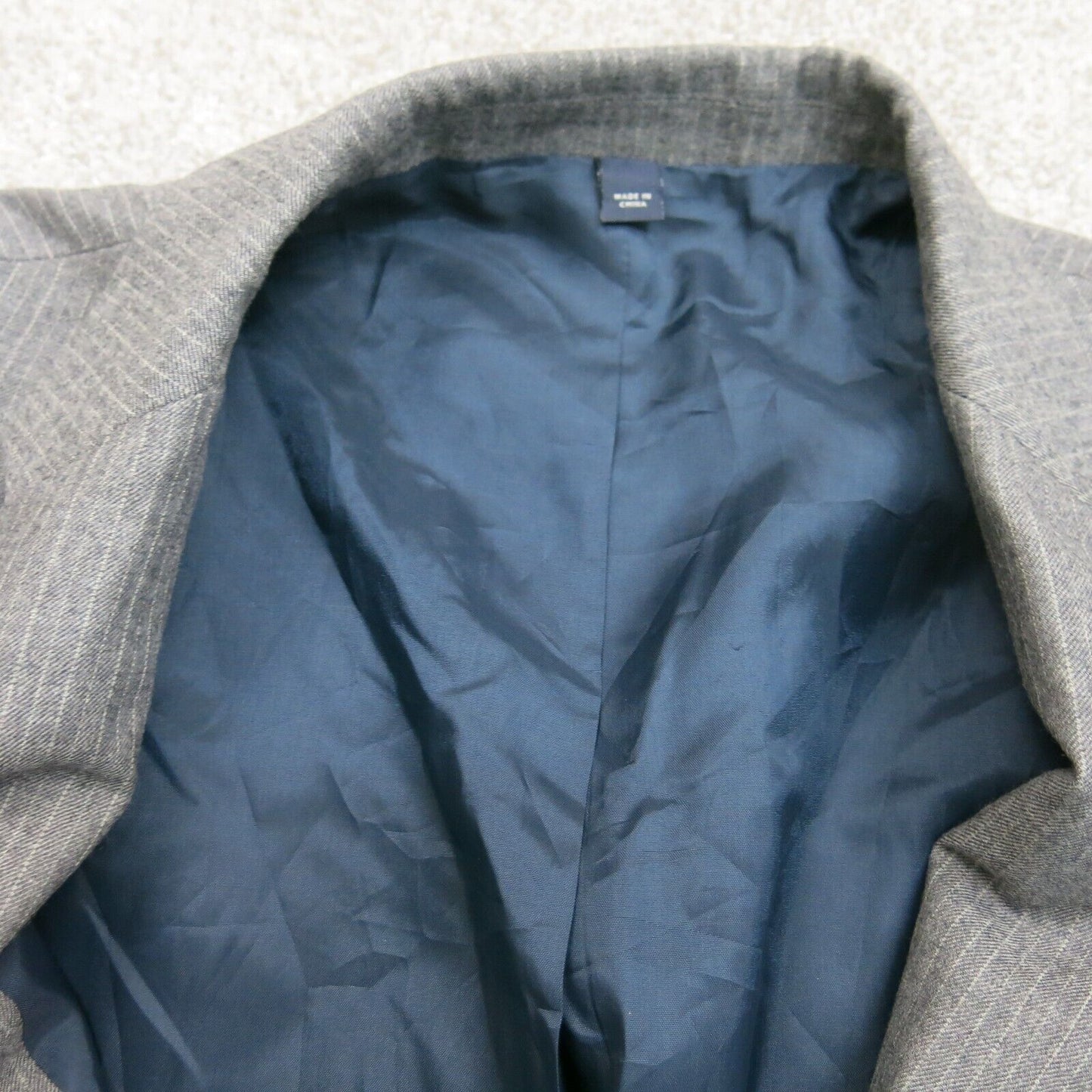 J Crew Mens Striped Blazer Coat Single Breasted Long Sleeves Black Size 42R