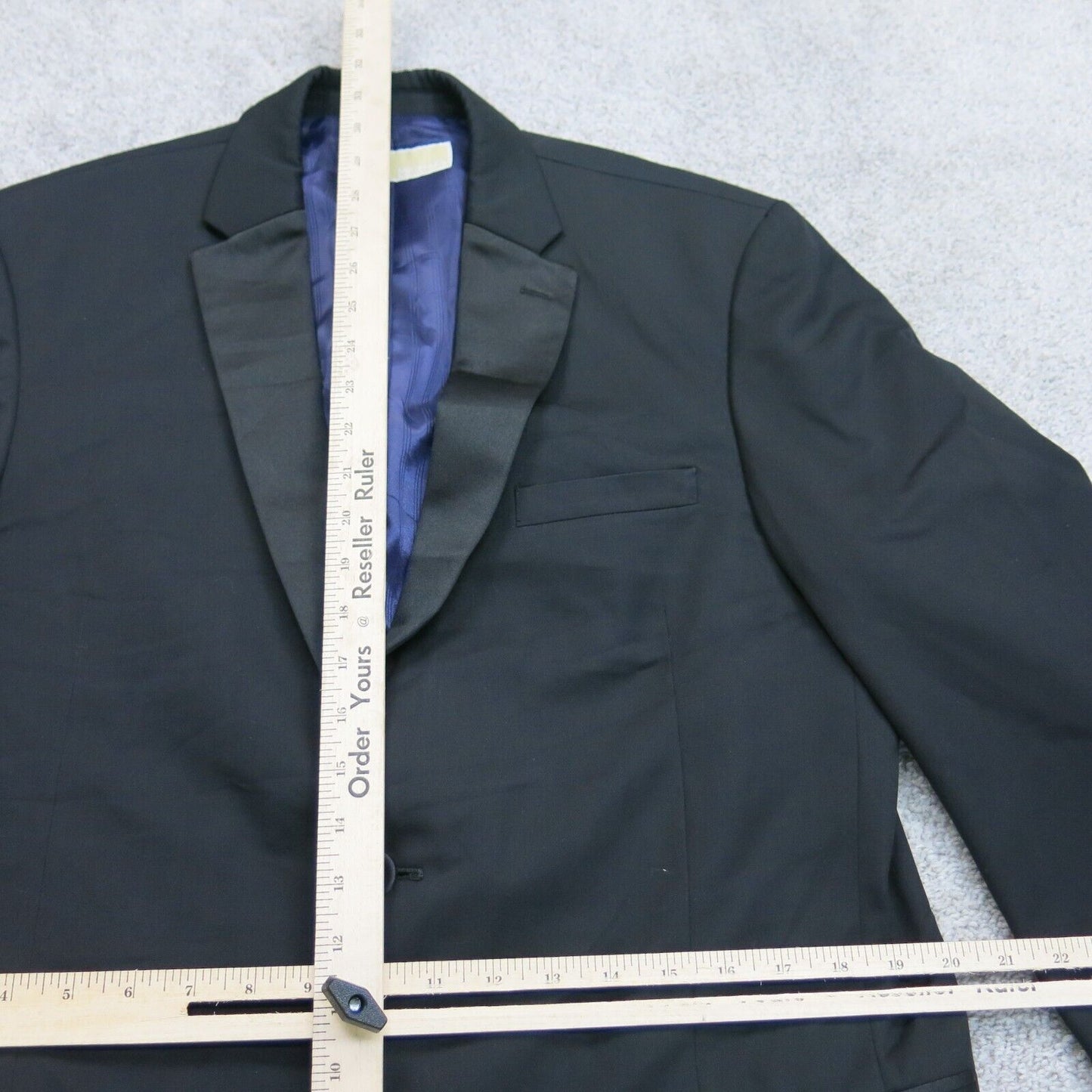 Michael Kors Mens Blazer Coat Collard Long Sleeves 100% Wool Black Size 40L