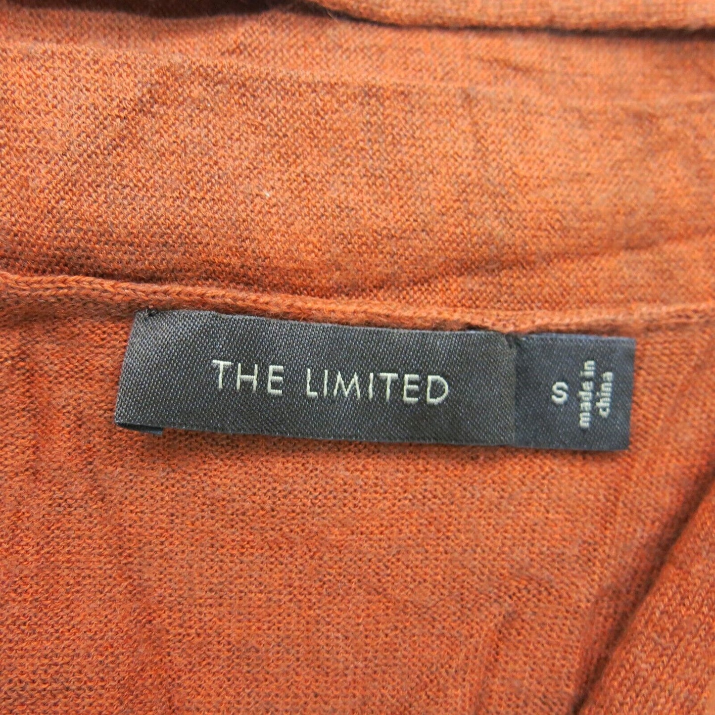 The Limited Womens Pullover Sweater Wrap Front Fitted Cap Sleeves Orange Small