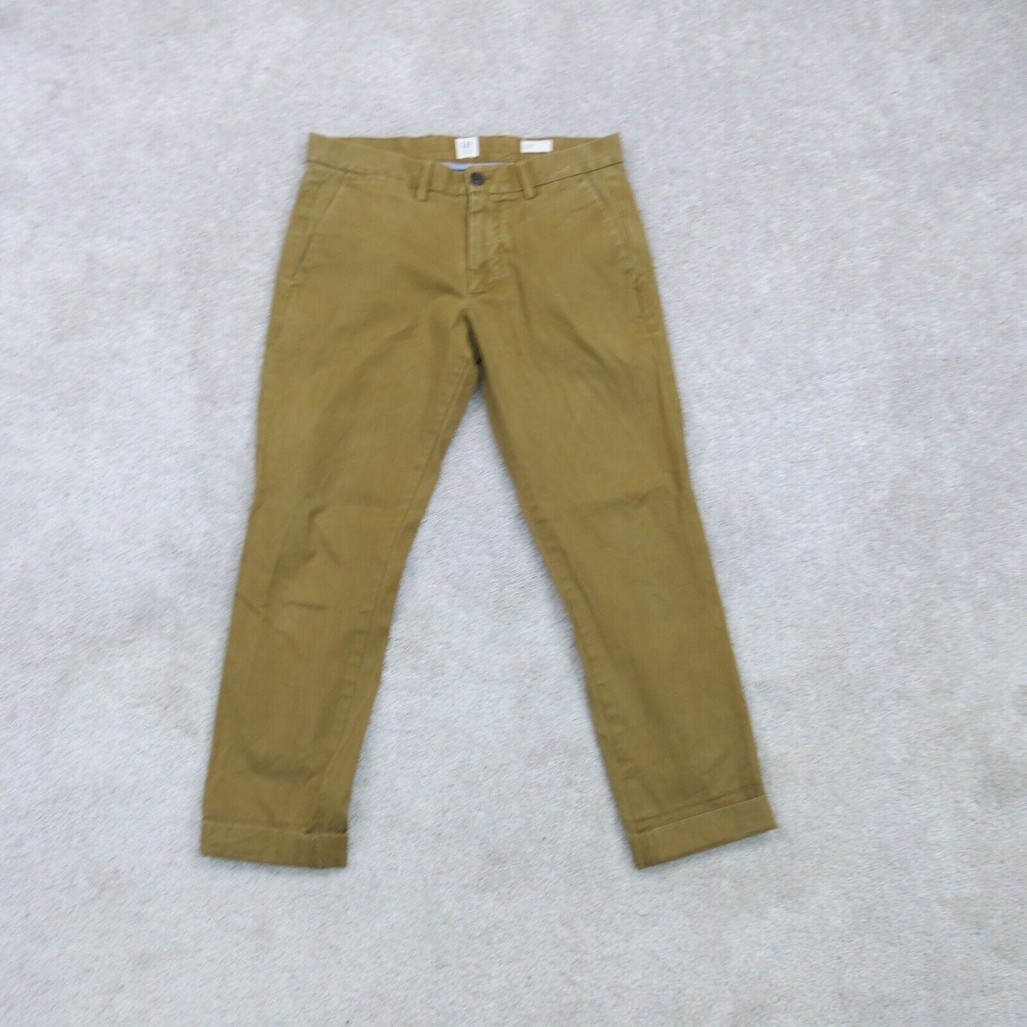 GAP Mens Pant Slim Straight Leg Chino Low Rise Pockets Gold Blown Size W28XL30