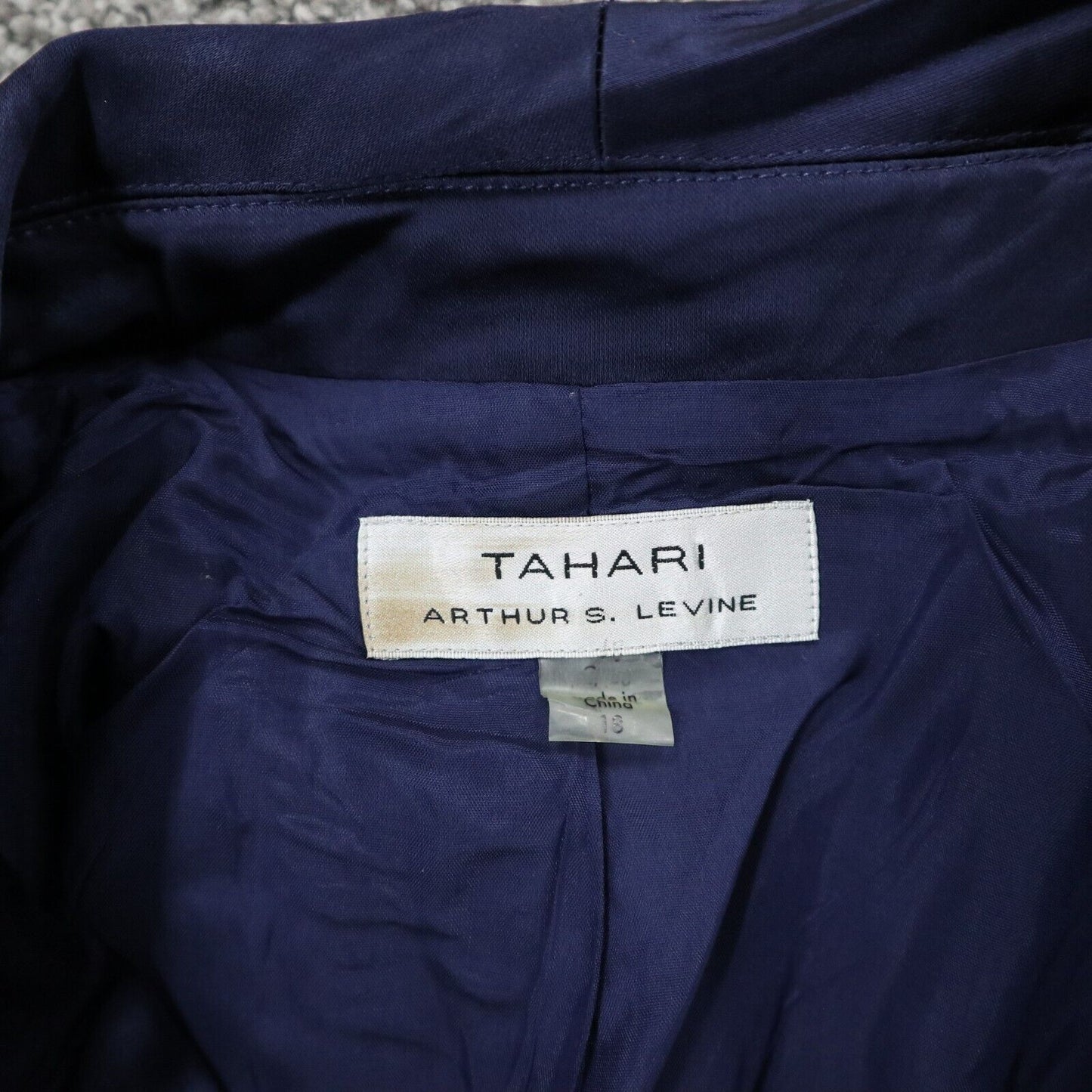 Tahari Arthurs Levine Womens Wrap Blazer Coat Long Sleeve Pockets Blue Size 18