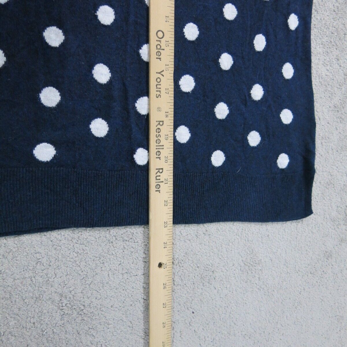 Old Navy Women Sweater Cardigan Polka Dot Long Sleeves V neck Blue White Size M