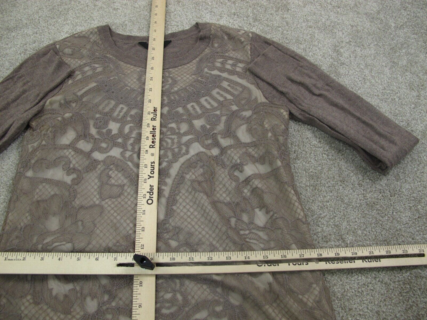 Simply Vera Vera Wang Women Pullover Sweater Shirt Round Neck Brown Size Medium
