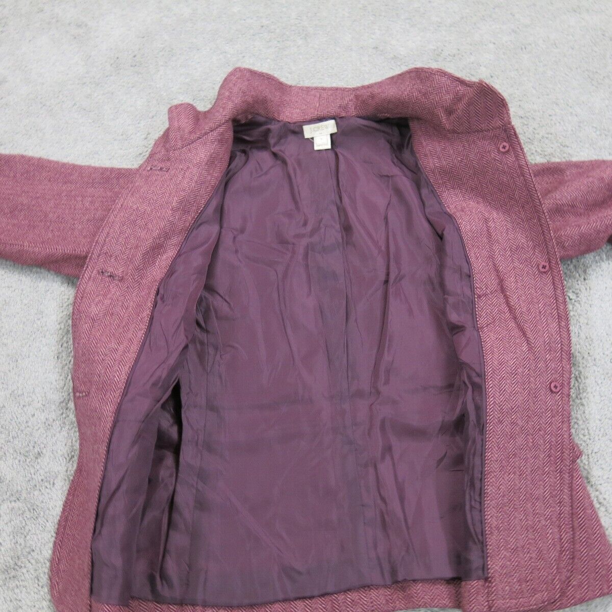 J. Crew Womens Pea Coat Jacket Front Button Long Sleeves Pockets Pink Size 4