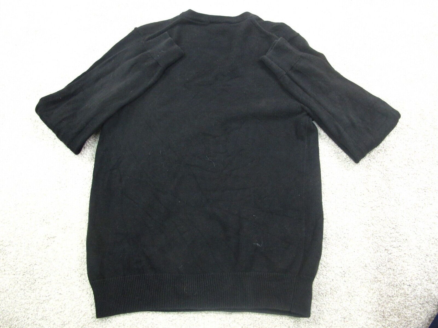 Express Womens Pullover Knitted Sweater Long Sleeves V Neck Logo Black Size XS