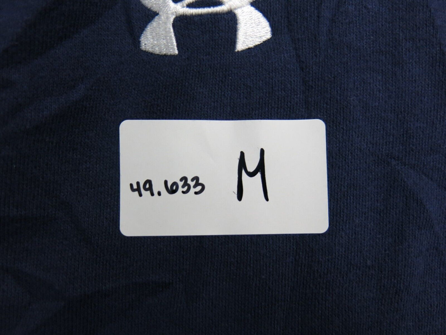 Under Armour Mens Sweater 3/4 Zip Up Sweatshirt Mock Neck Loose Fit Logo Blue SM