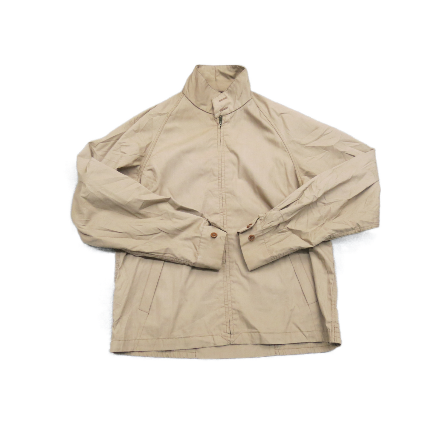 London Log Womens Blouson Jacket Full Zip Up Long Sleeve Khaki Beige 40 Long