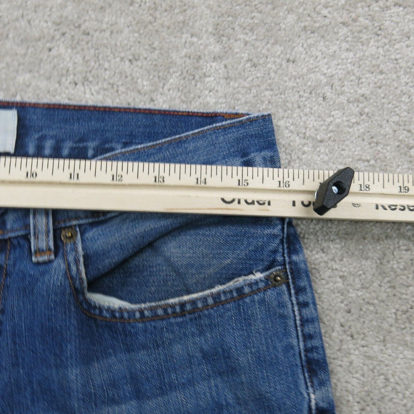 J. Crew Mens Jeans Straight Leg Denim Mid Rise Stretch Pockets Blue Size W33XL32