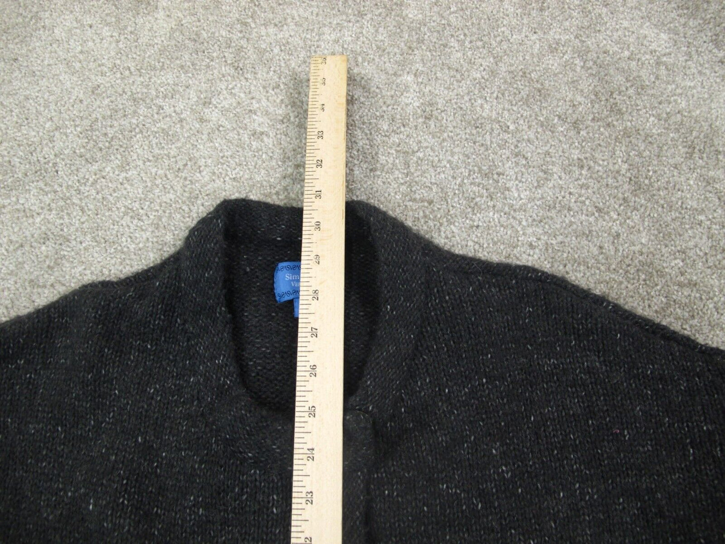 Simply Vera Vera Wang Womens Cardigan Sweater Open Front Long Sleeves Black SZ S