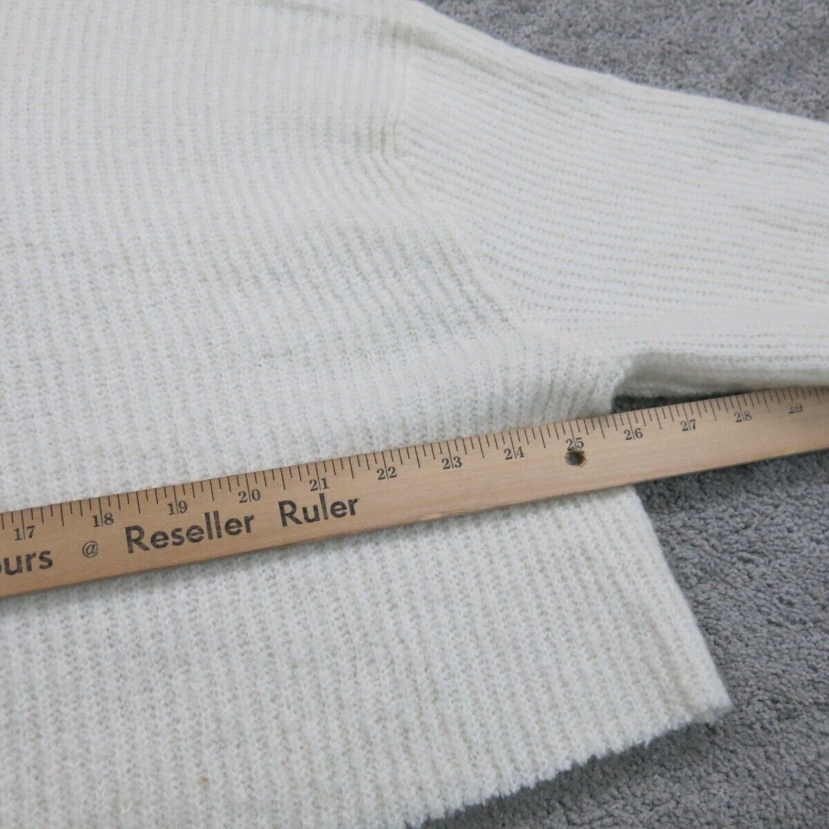 H&M Womens Sweater Knitted Cropped Long Sleeves High Neck White Size Small