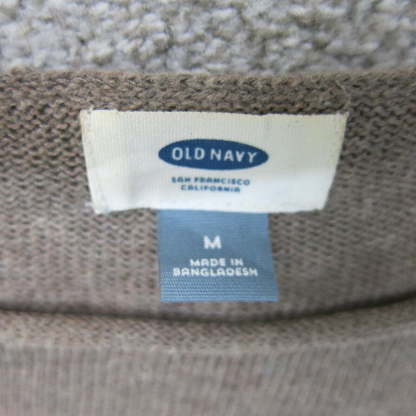 Old Navy Womens Knitted Sweater Long Sleeves Boat Neck Light Brown Size Medium