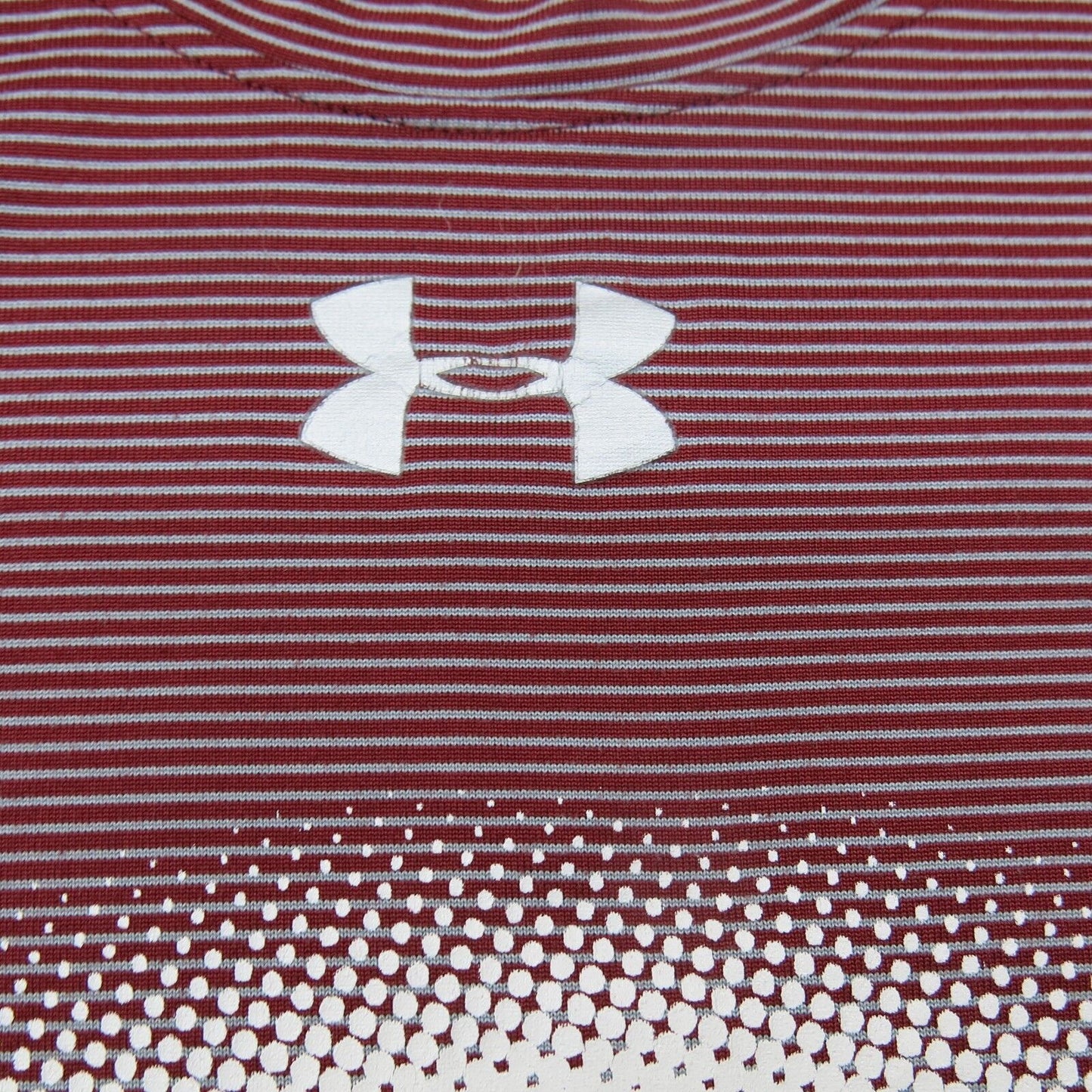 Under Armour Mens Crew Neck T Shirt Short Sleeves Striped Maroon Size X Large