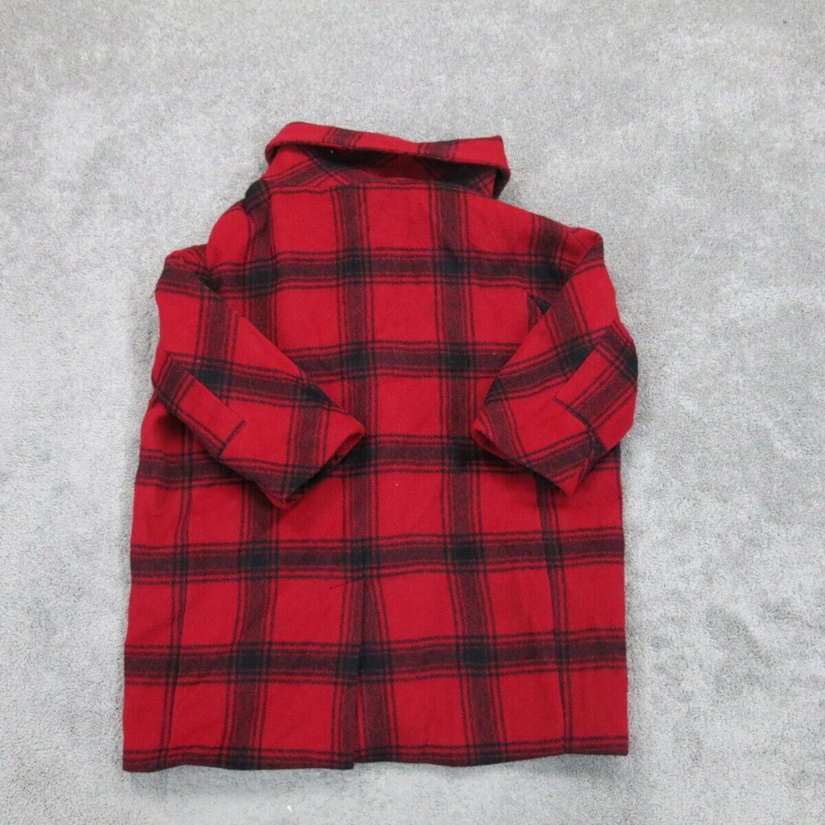 Talbots Women Trench Coat Long Sleeves Collared Neck 2 Pockets Plaid Red Size L