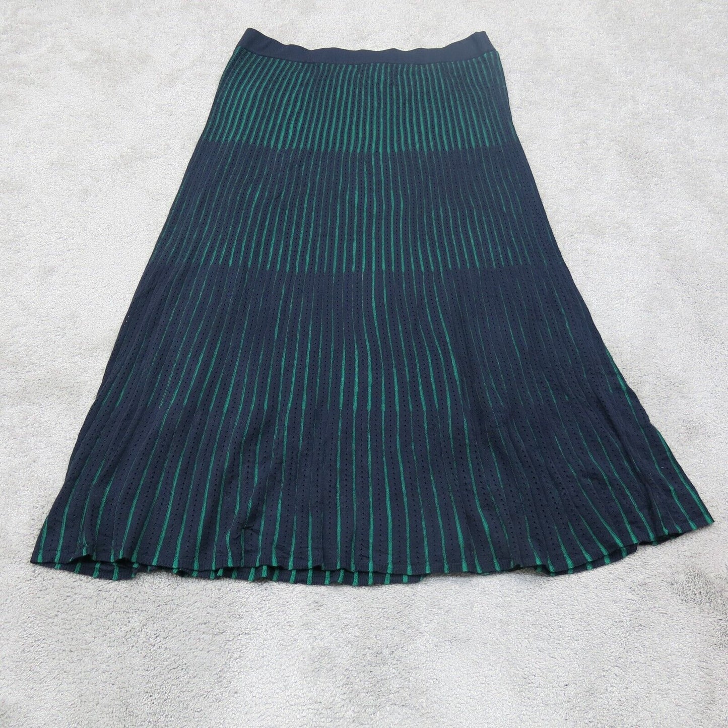 NWT Ann Taylor  Womens A Line Maxi Skirts Striped Flat Font Pull on Blue Size LT