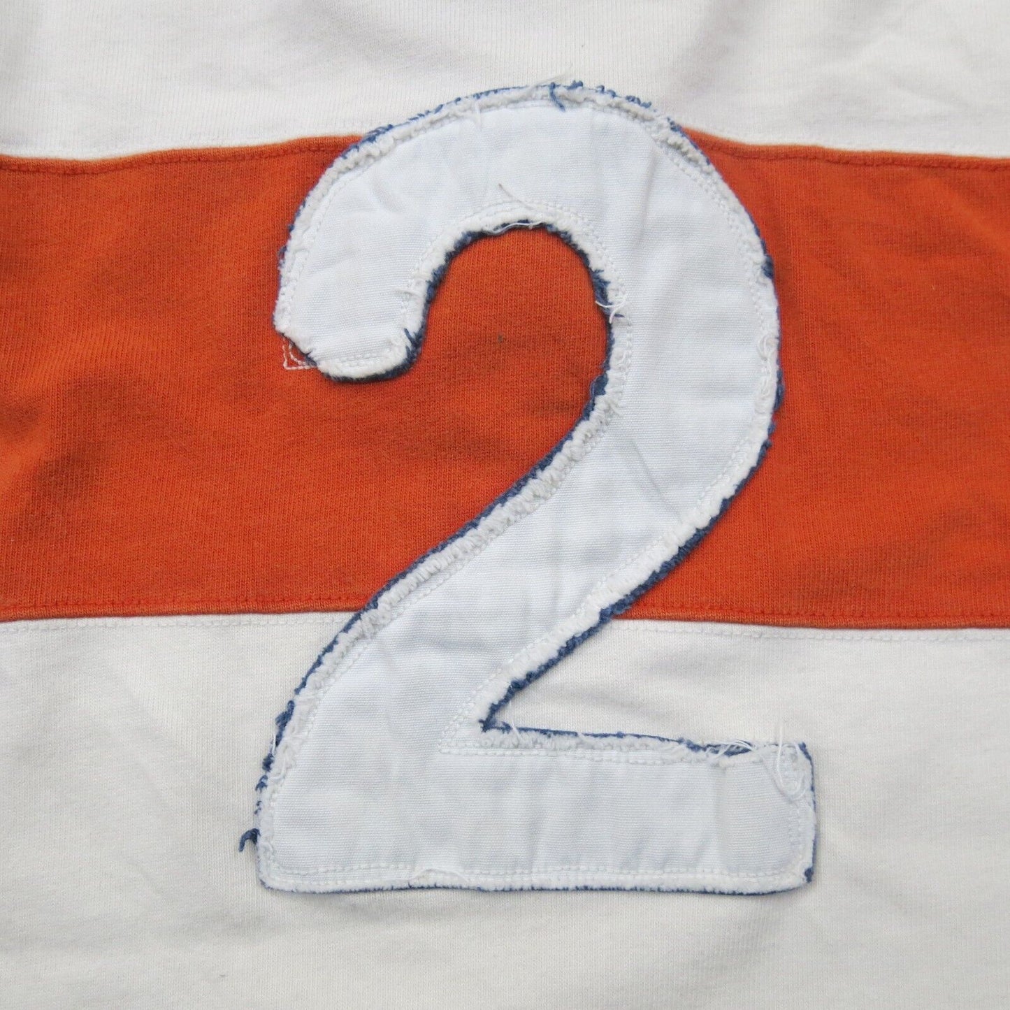 Abercrombie & Fitch Mens Polo Shirt Long Sleeve High Low Orange White Size Small