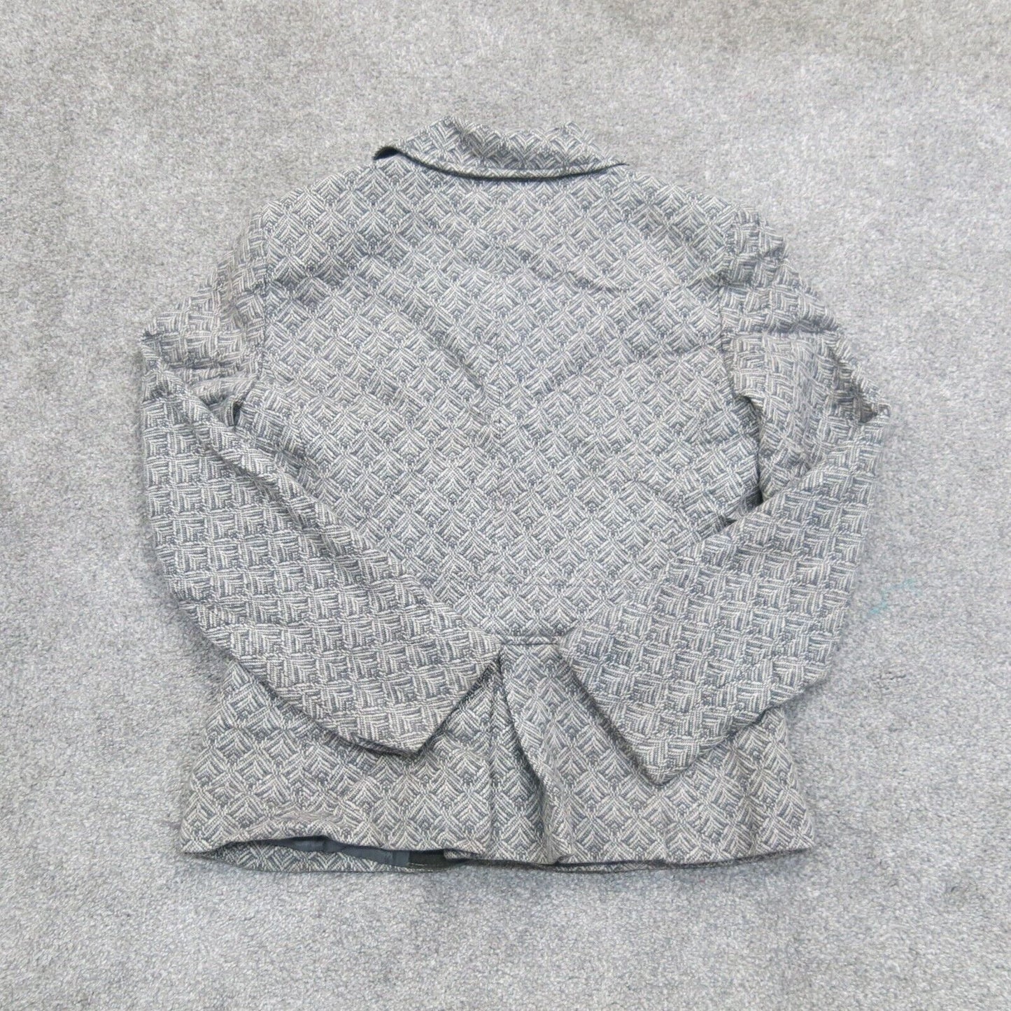 Talbots Womens Blazer Tweed Jacket Front Button Long Sleeves Pockets Gray Size 2