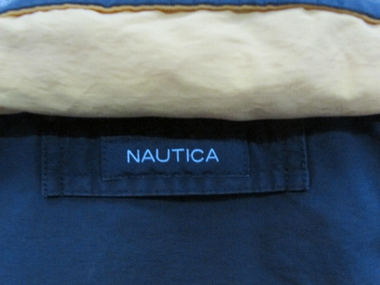 Nautica Mens Bomber Jacket Full Zip Up Long Sleeves Pockets Blue Size Large