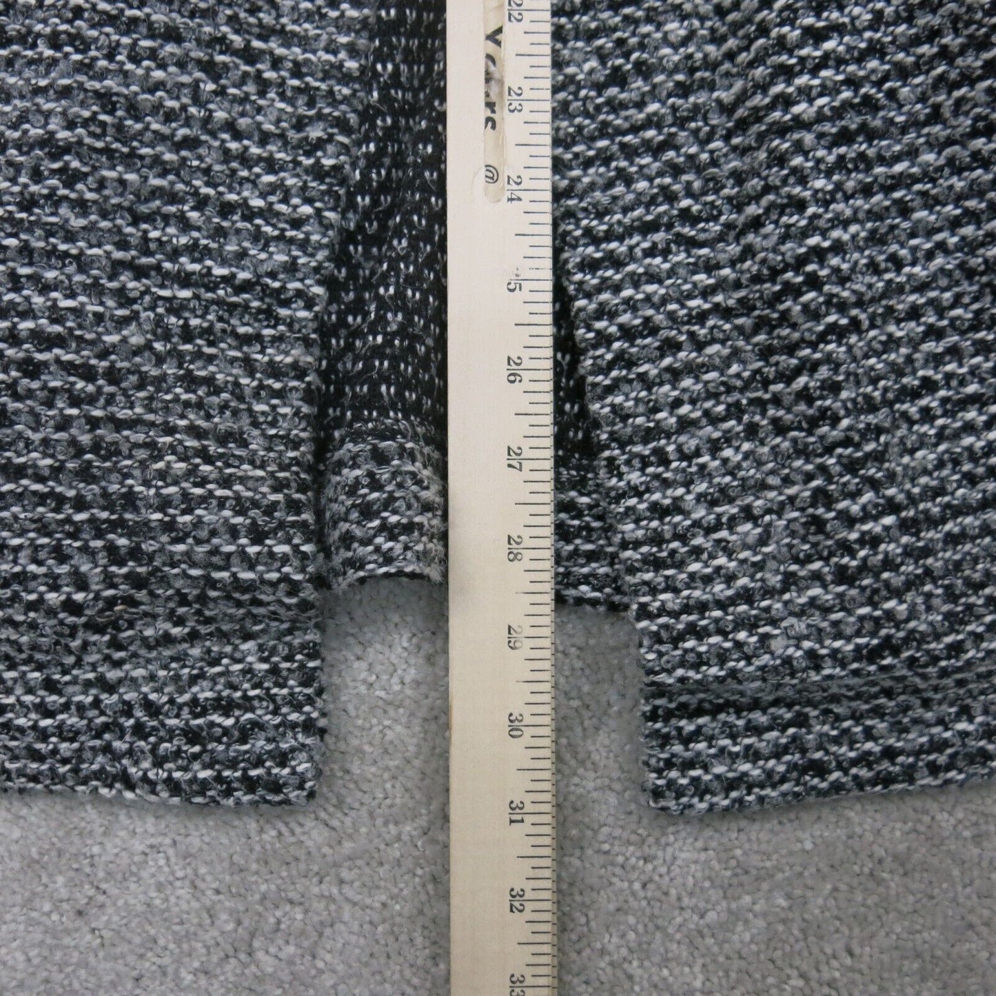 Loft Womens Cardigan Sweater Lounge Open Front Long Sleeves Black Gray SZ Small