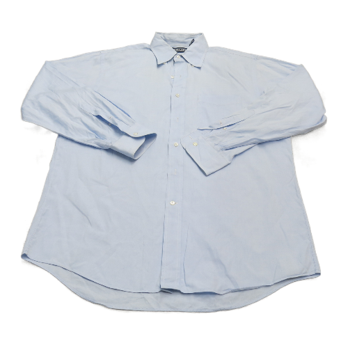 Lands End Men Shirt Button Down Long Sleeve 100% Cotton Light Blue Size 16-34