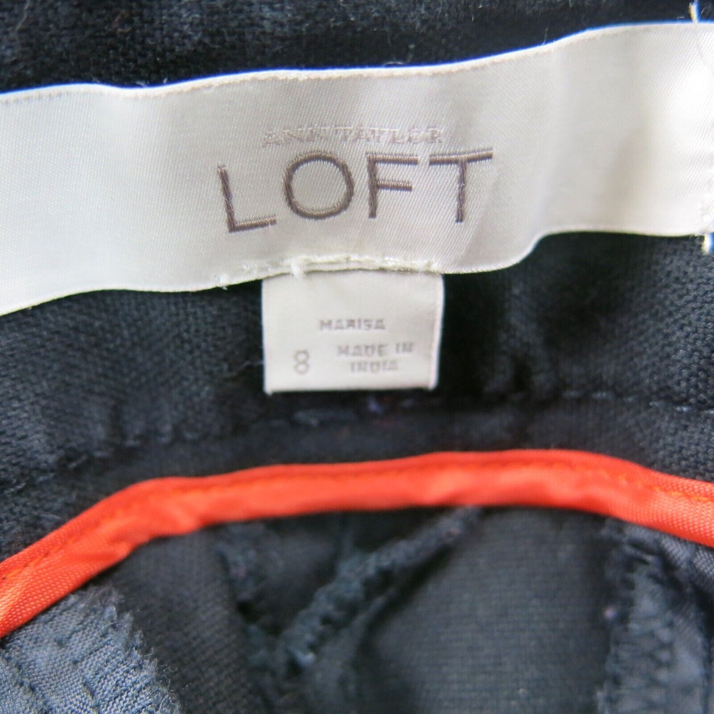 Ann Taylor Loft Womens Pant Dress Mid Rise Straight Leg Pockets Black Size 8