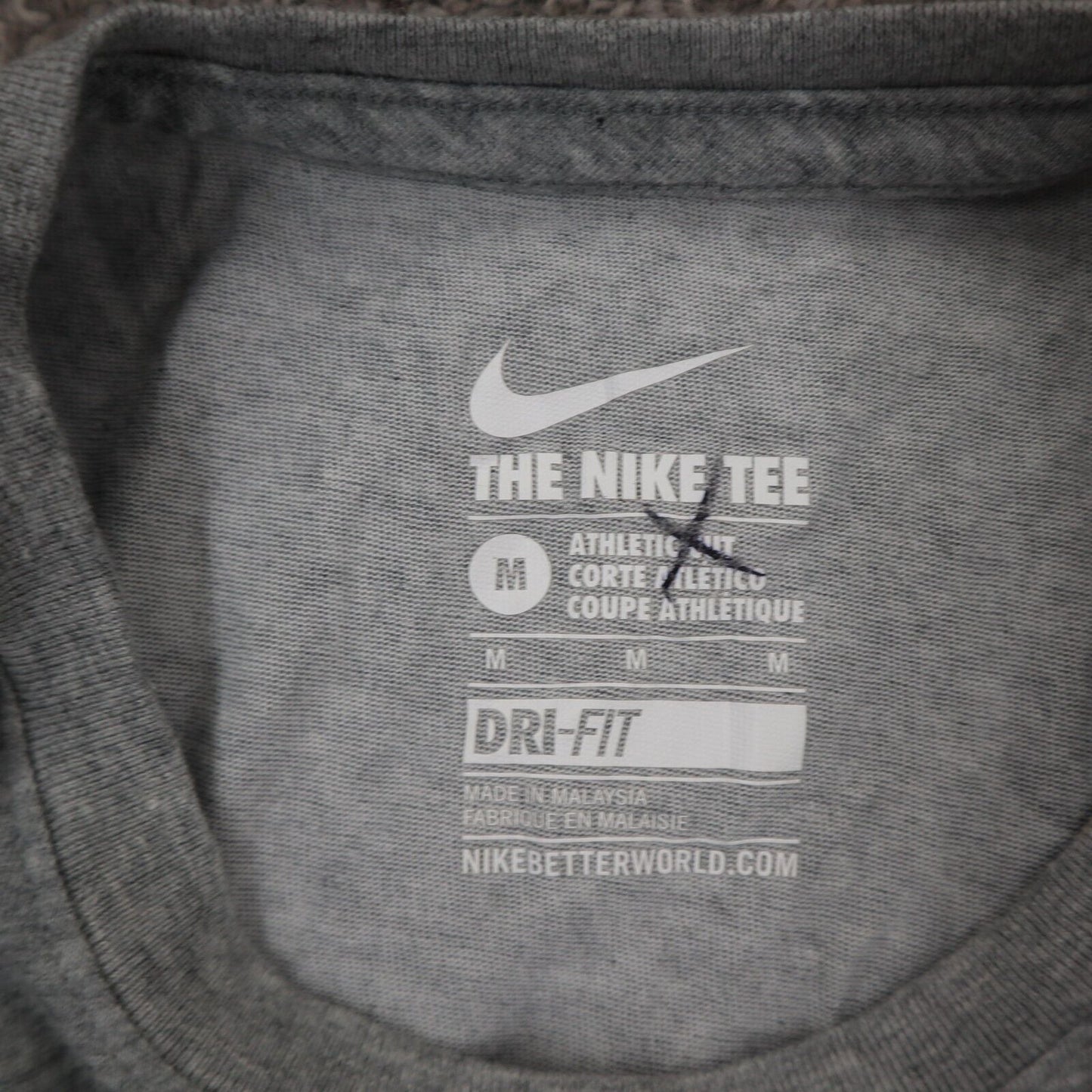 THE NIKE TEE DRI-FIT Women's Athletic T Short Short Sleeve Crew Neck Gray Size M