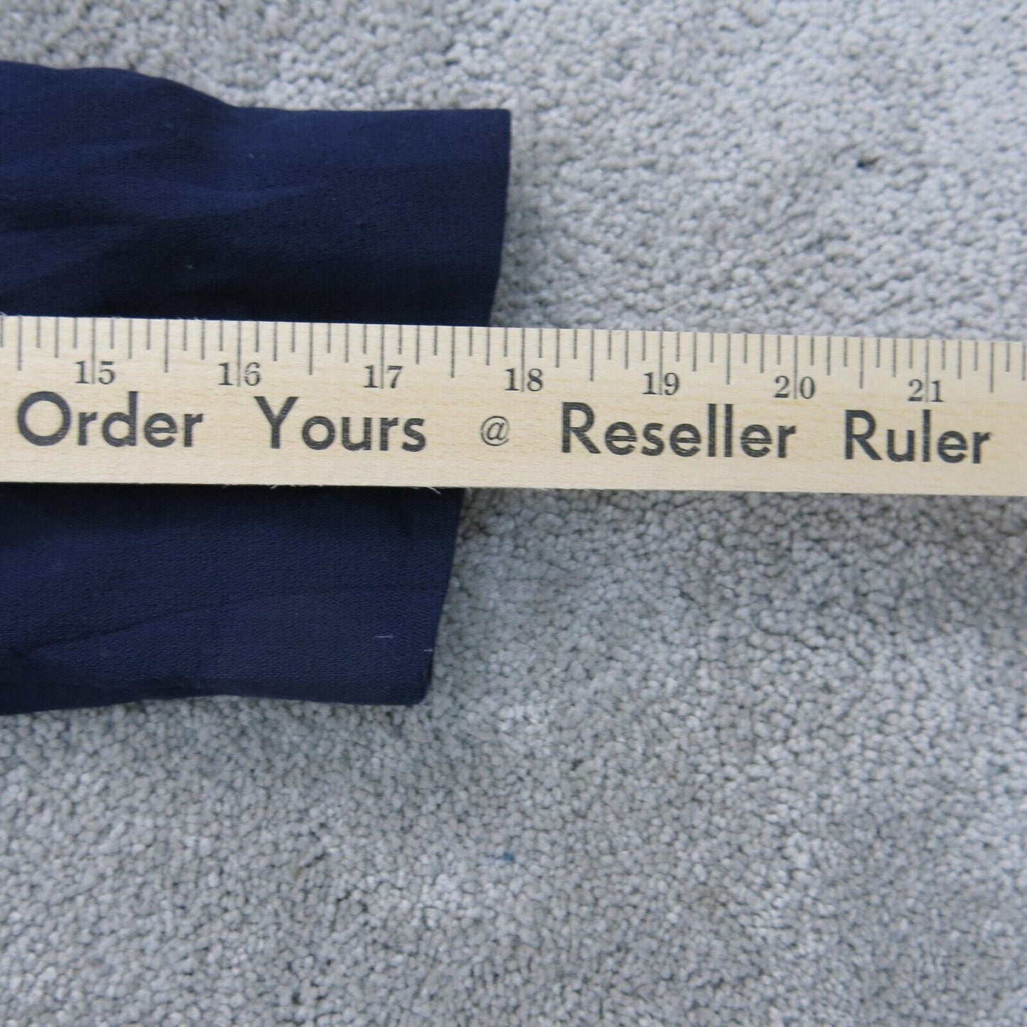 H&M Womens Long Overcoat 3/4 Sleeve Crew Neck Pockets Solid Blue Size 4