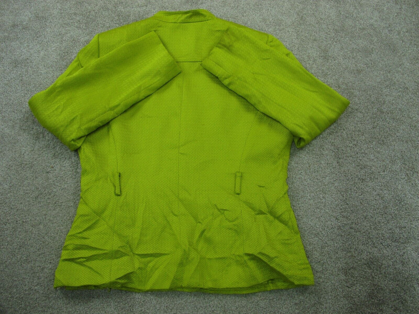 Tahari Womens Cargo Jacket Long Sleeves Front Button Pockets Light Green Size 12