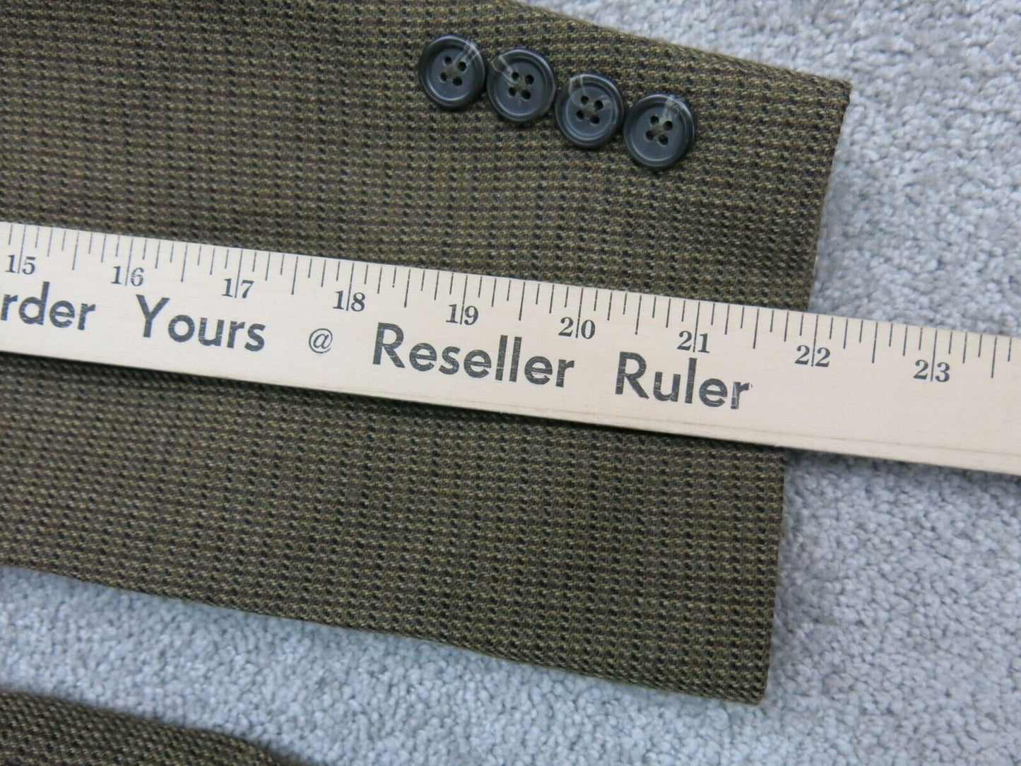 Chaps Mens Blazer Coat Single Breasted Long Sleeves Pockets Clay Green Size 40R