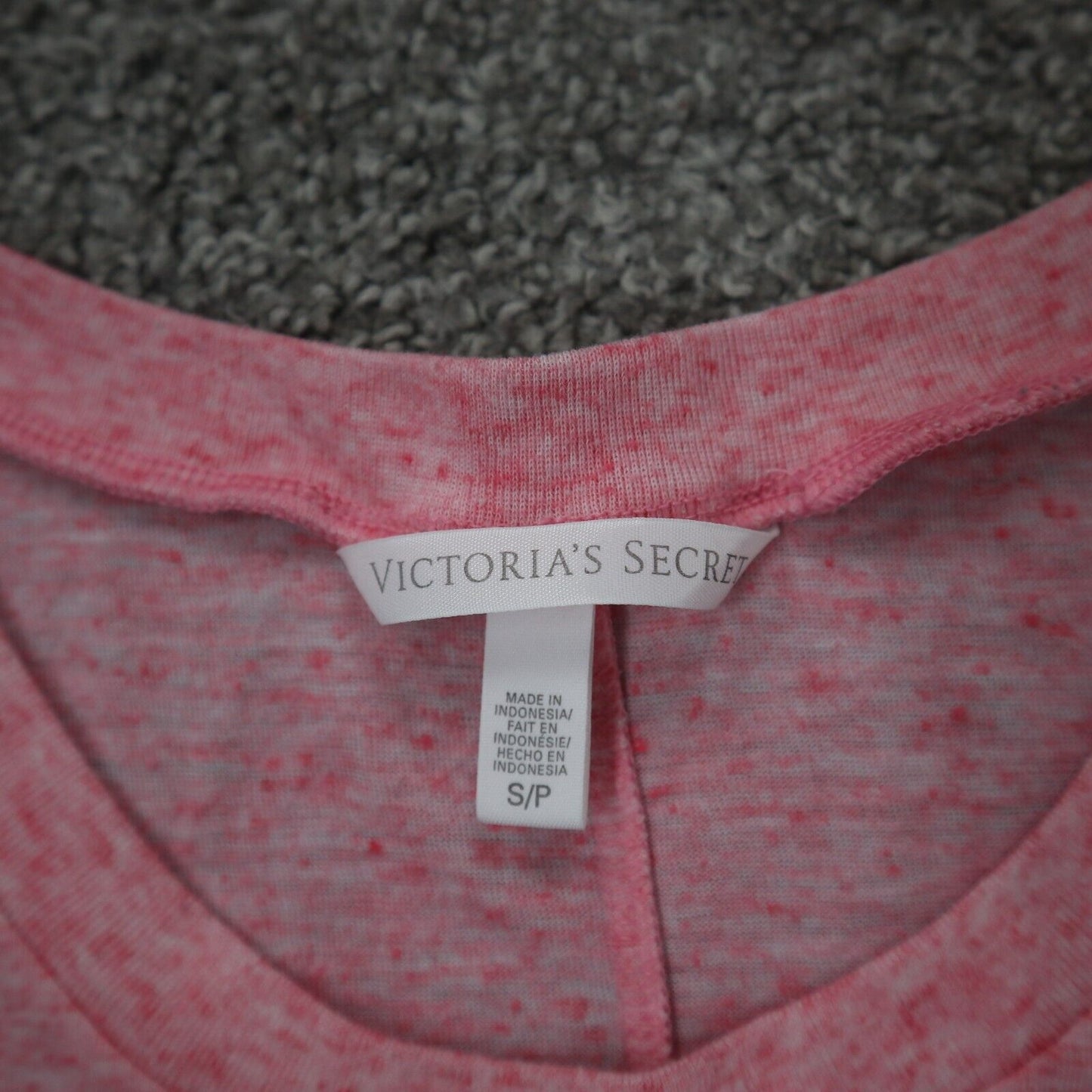 Victorias Secret Womens Activewear Tank Top Round Neck Pocket Pink Size Small