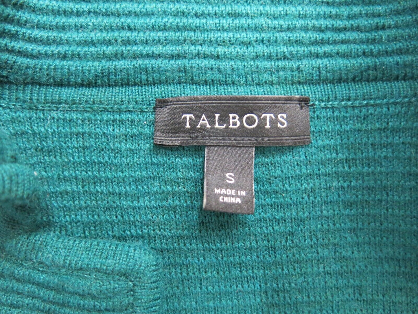 Talbots Womens Cardigan Knitted Sweater Long Sleeves Teal Green Size Small
