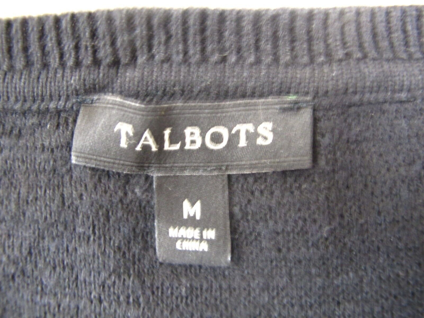 Talbots Women Pullover Sweater Long Sleeves Boat Neck Knitted Black Size Medium